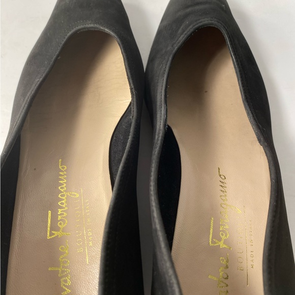 Vintage Salvatore ferragamo wedge pumps heels black 8 AAAA fits 7.5-8 - Picture 9 of 9